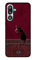 Midnight Cat Samsung F56 Glass Case