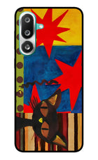 Pop Cat Samsung F56 Glass Case Back Cover by Casekaro
