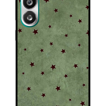 Green Stars Samsung F56 Glass Case