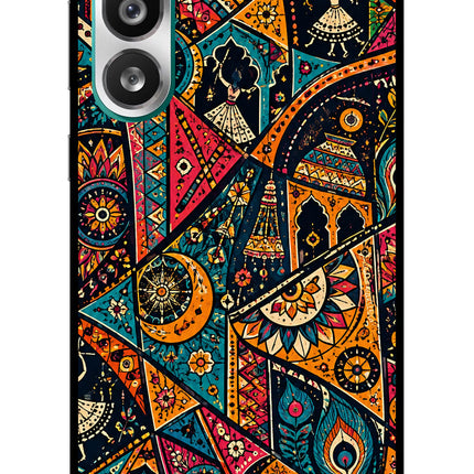 Folk Print Samsung F56 Glass Case