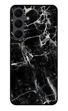 Black Marble Texture Samsung S25 FE 5G Glass Case Back Cover by Casekaro