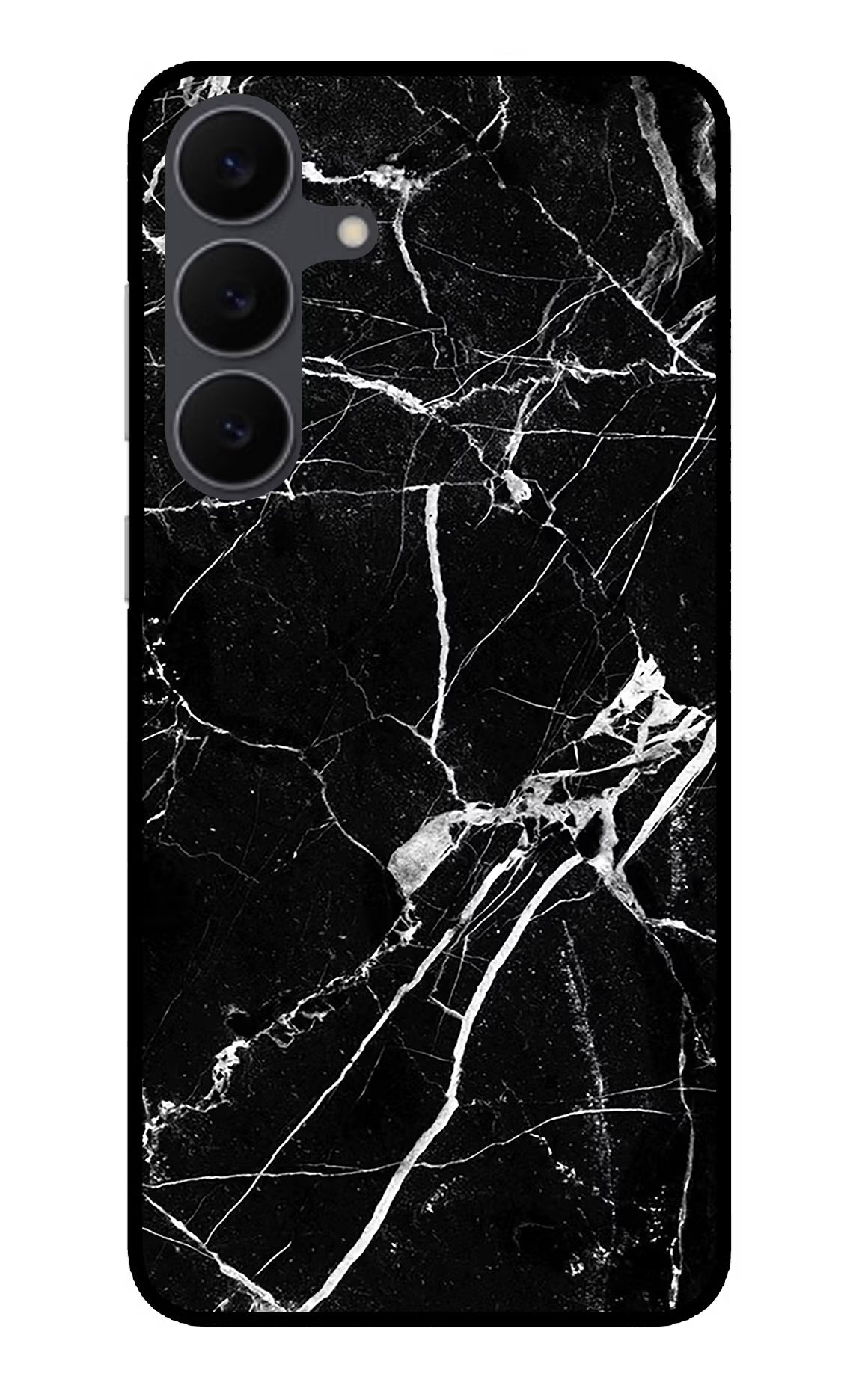 Black Marble Pattern Samsung S25 FE 5G Glass Case
