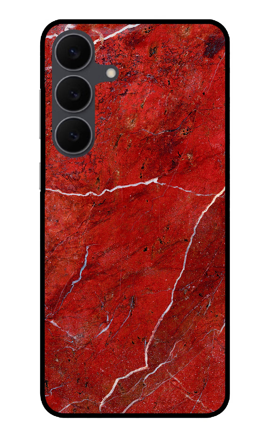 Red Marble Design Samsung S25 FE 5G Glass Case Back Cover by Casekaro