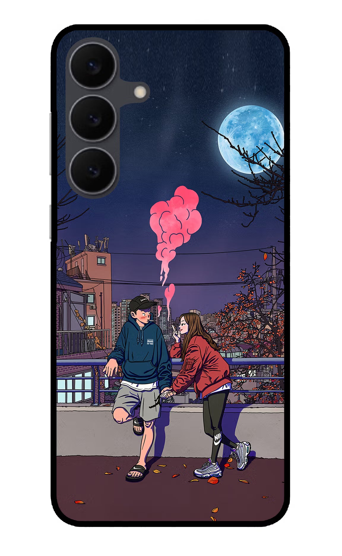 Chilling Couple Samsung S25 FE 5G Glass Case Back Cover by Casekaro