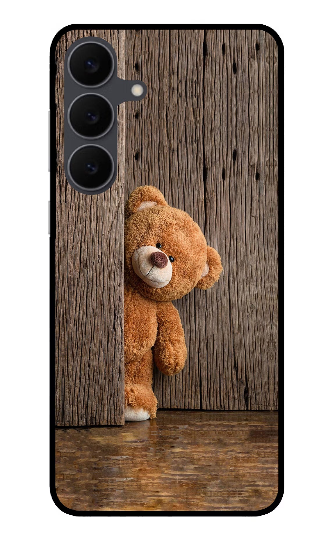Teddy Wooden Samsung S25 FE 5G Glass Case Back Cover by Casekaro