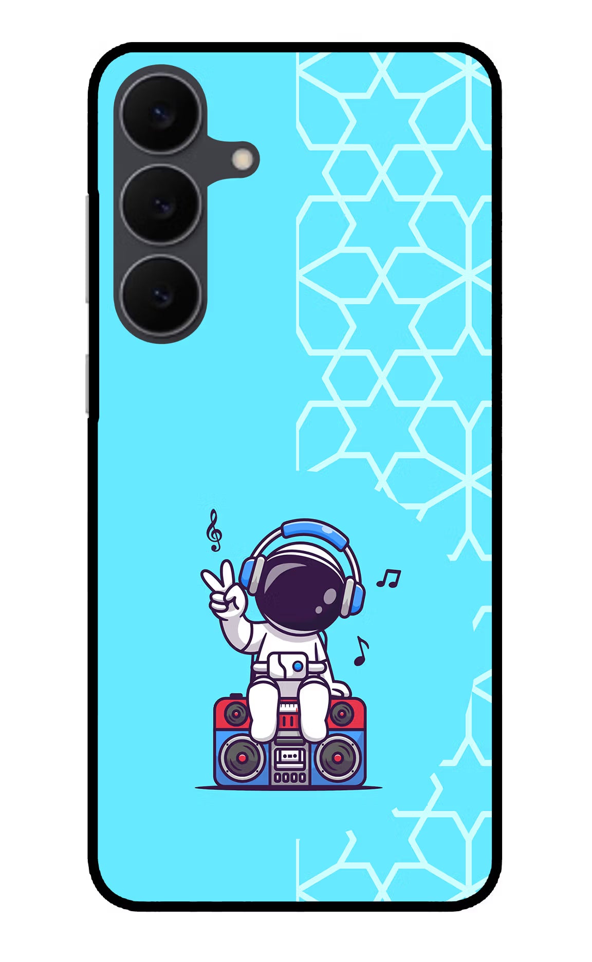 Cute Astronaut Chilling Samsung S25 FE 5G Glass Case