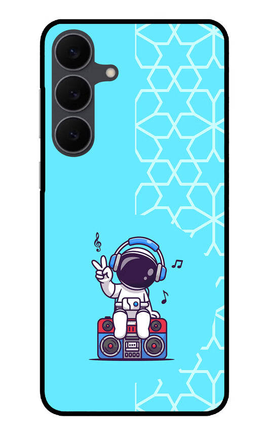 Cute Astronaut Chilling Samsung S25 FE 5G Glass Case
