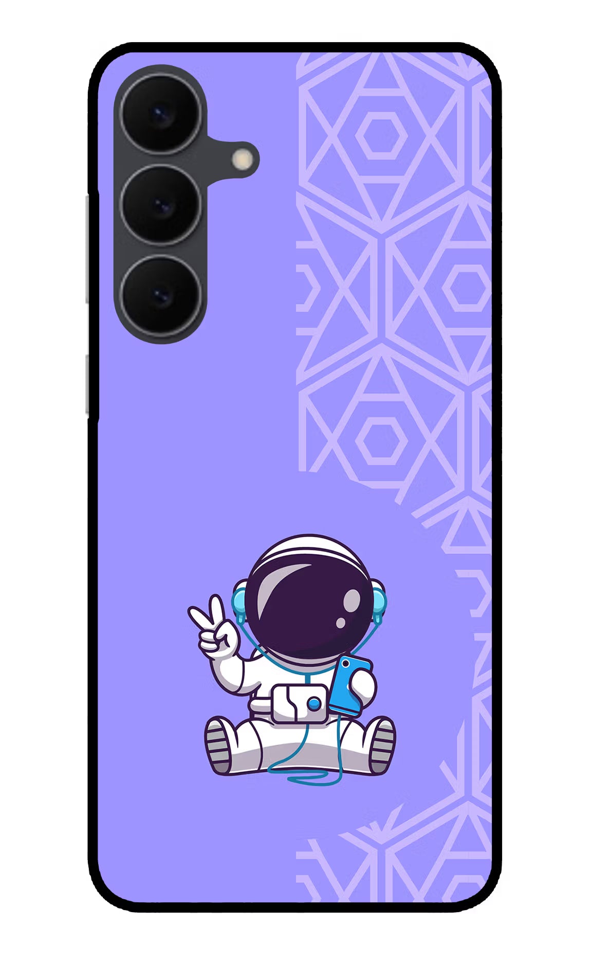 Cute Astronaut Chilling Samsung S25 FE 5G Glass Case