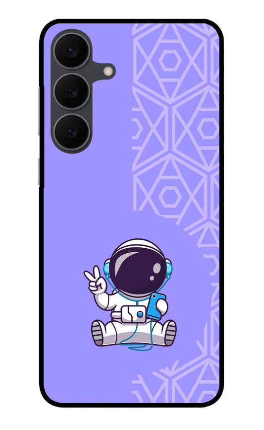 Cute Astronaut Chilling Samsung S25 FE 5G Glass Case