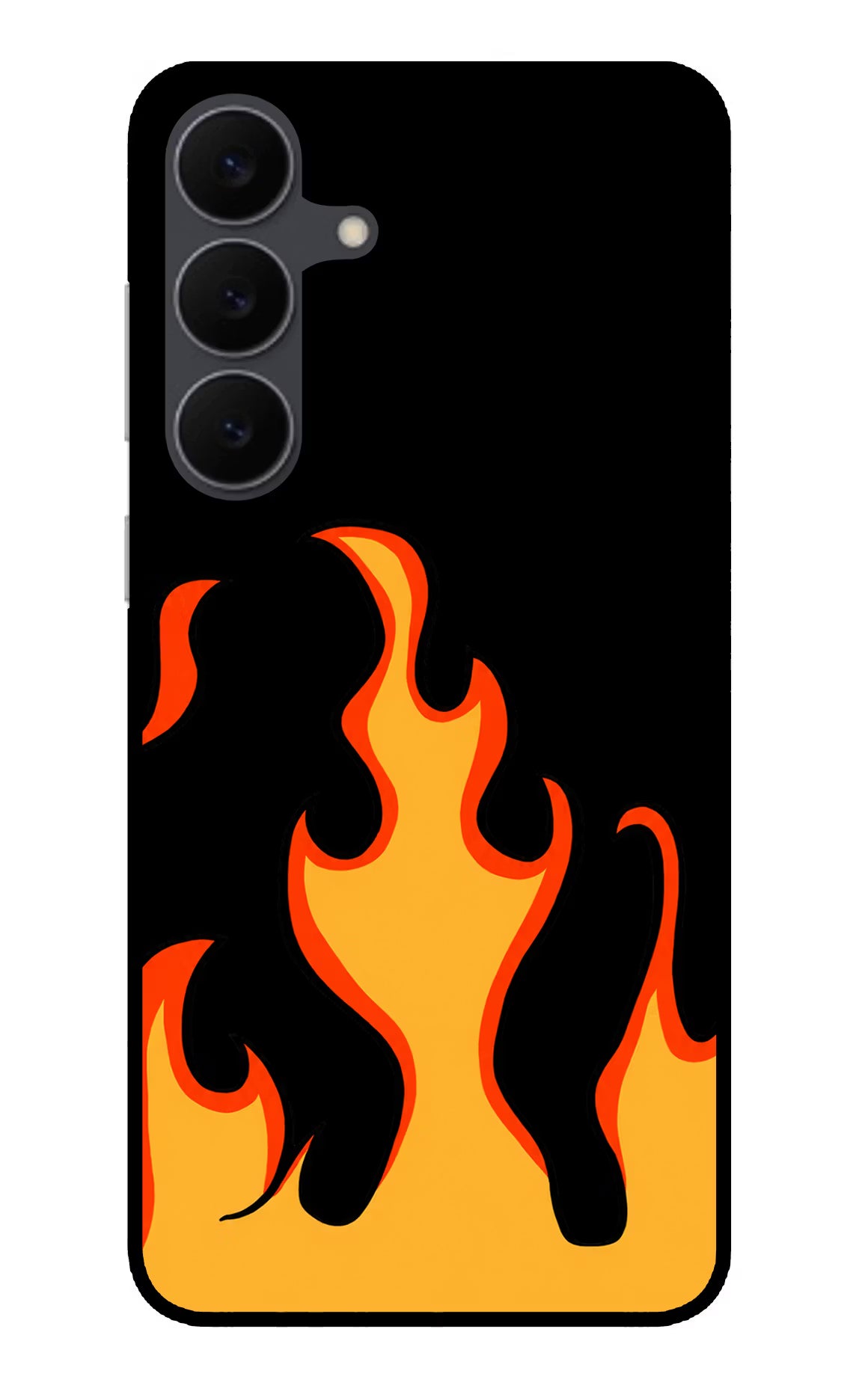 Fired Up – Black Samsung S25 FE 5G Glass Case Back Cover by Casekaro