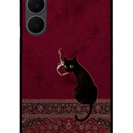 Midnight Cat Samsung S25 FE 5G Glass Case
