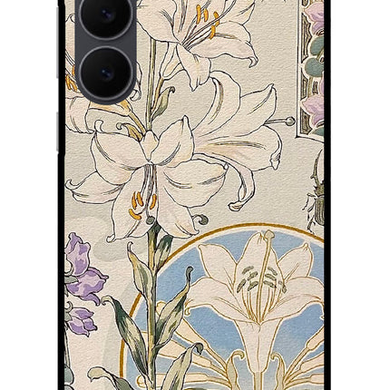 White Lily Samsung S25 FE 5G Glass Case