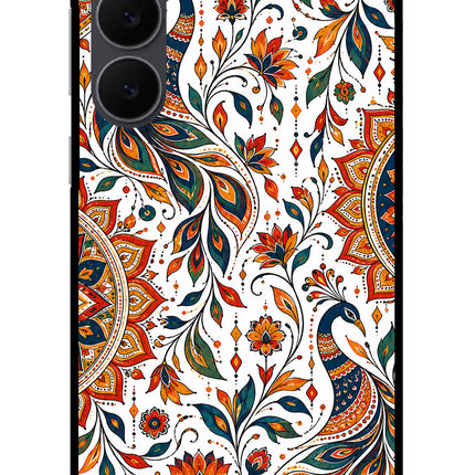 White Mayura Samsung S25 FE 5G Glass Case