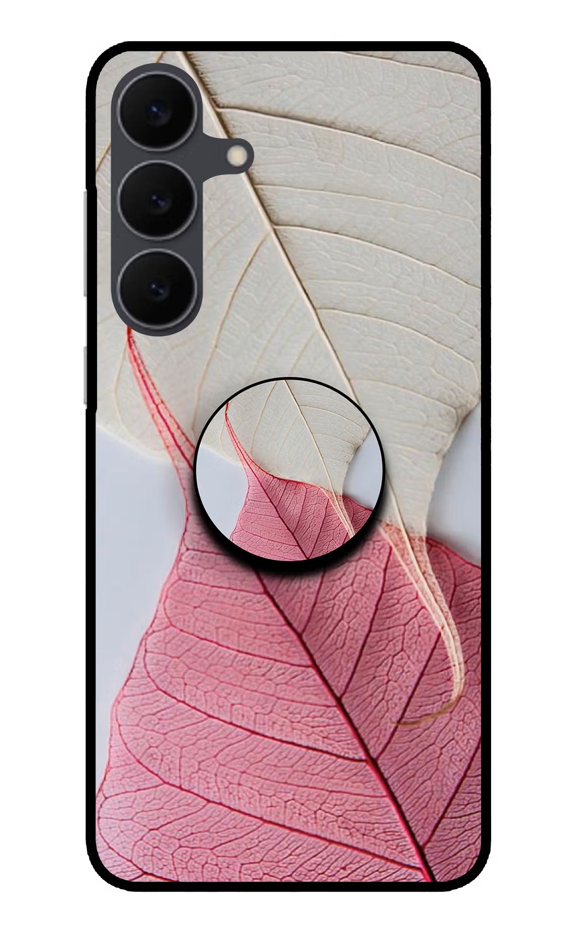 White Pink Leaf Samsung S25 FE 5G Pop Case by Casekaro