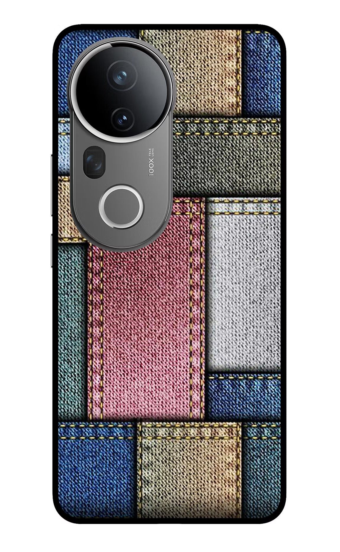Multicolor Jeans Vivo T4 Ultra 5G Glass Case Back Cover by Casekaro