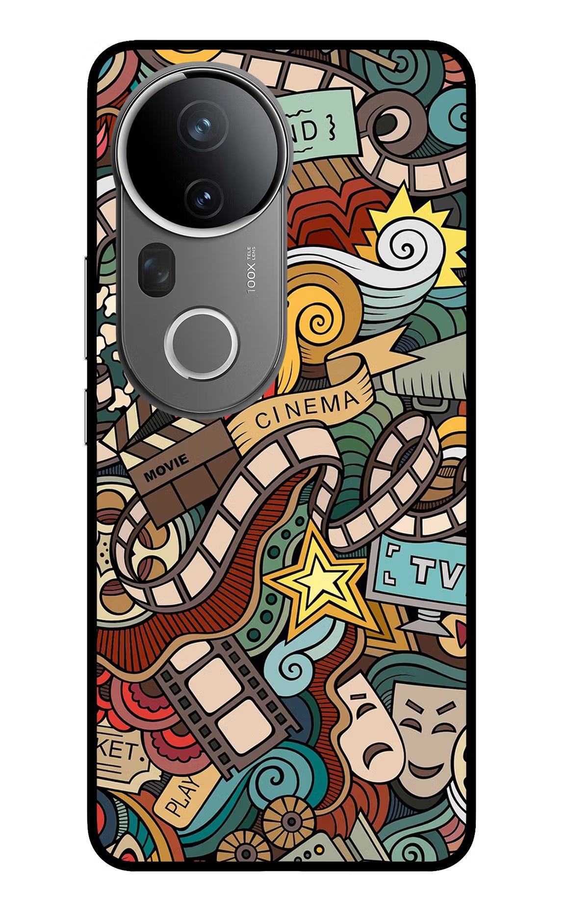 Cinema Abstract Vivo T4 Ultra 5G Glass Case Back Cover by Casekaro