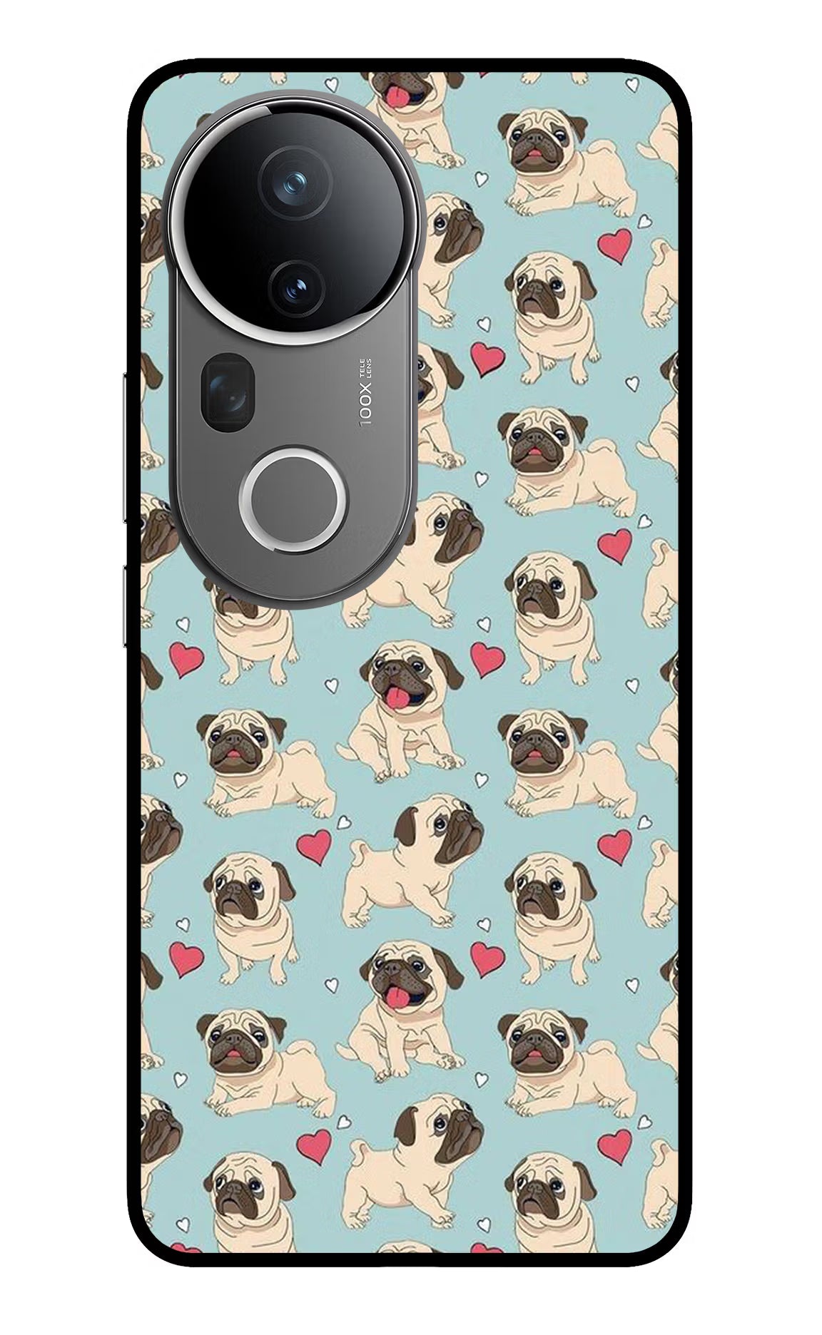 Pug Dog Vivo T4 Ultra 5G Glass Case Back Cover by Casekaro