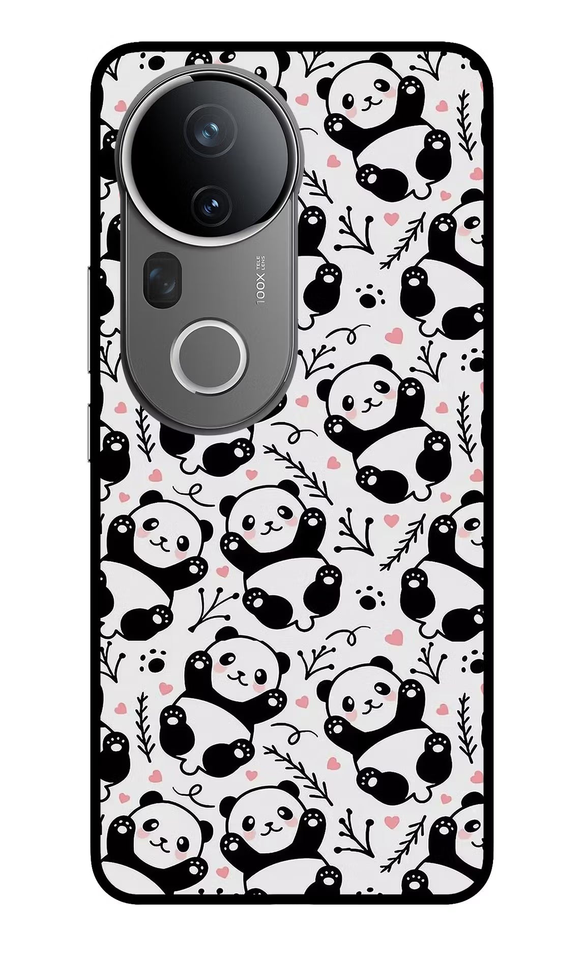 Cute Panda Vivo T4 Ultra 5G Glass Case Back Cover by Casekaro