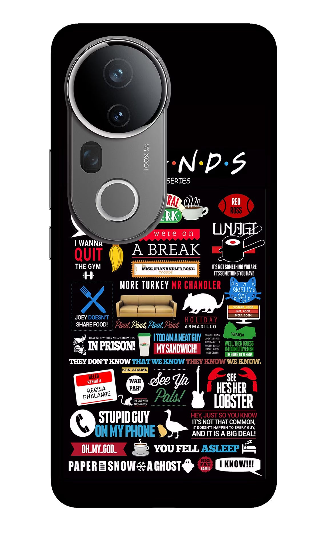 FRIENDS Vivo T4 Ultra 5G Glass Case Back Cover by Casekaro