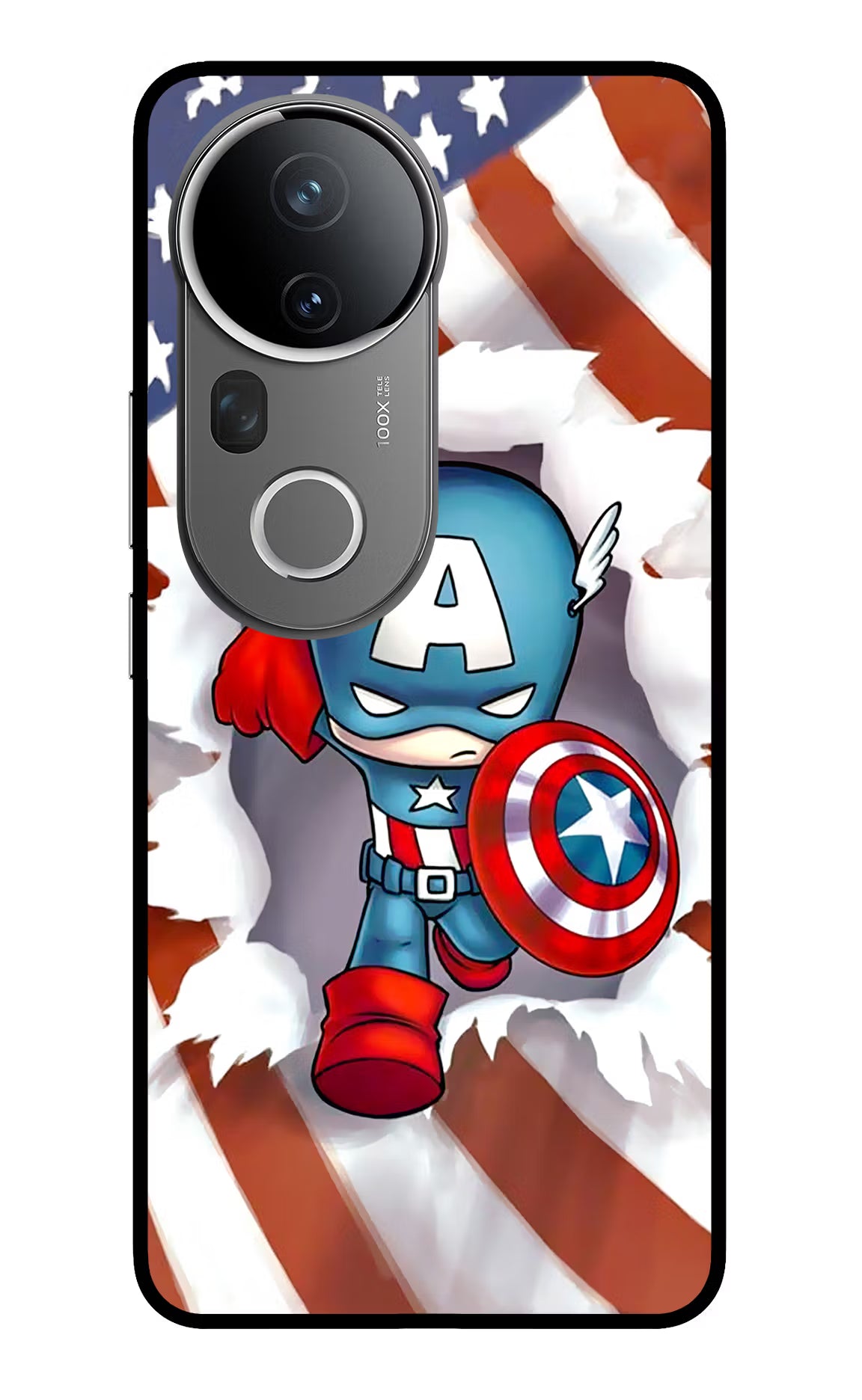 Captain America Vivo T4 Ultra 5G Glass Case Back Cover by Casekaro