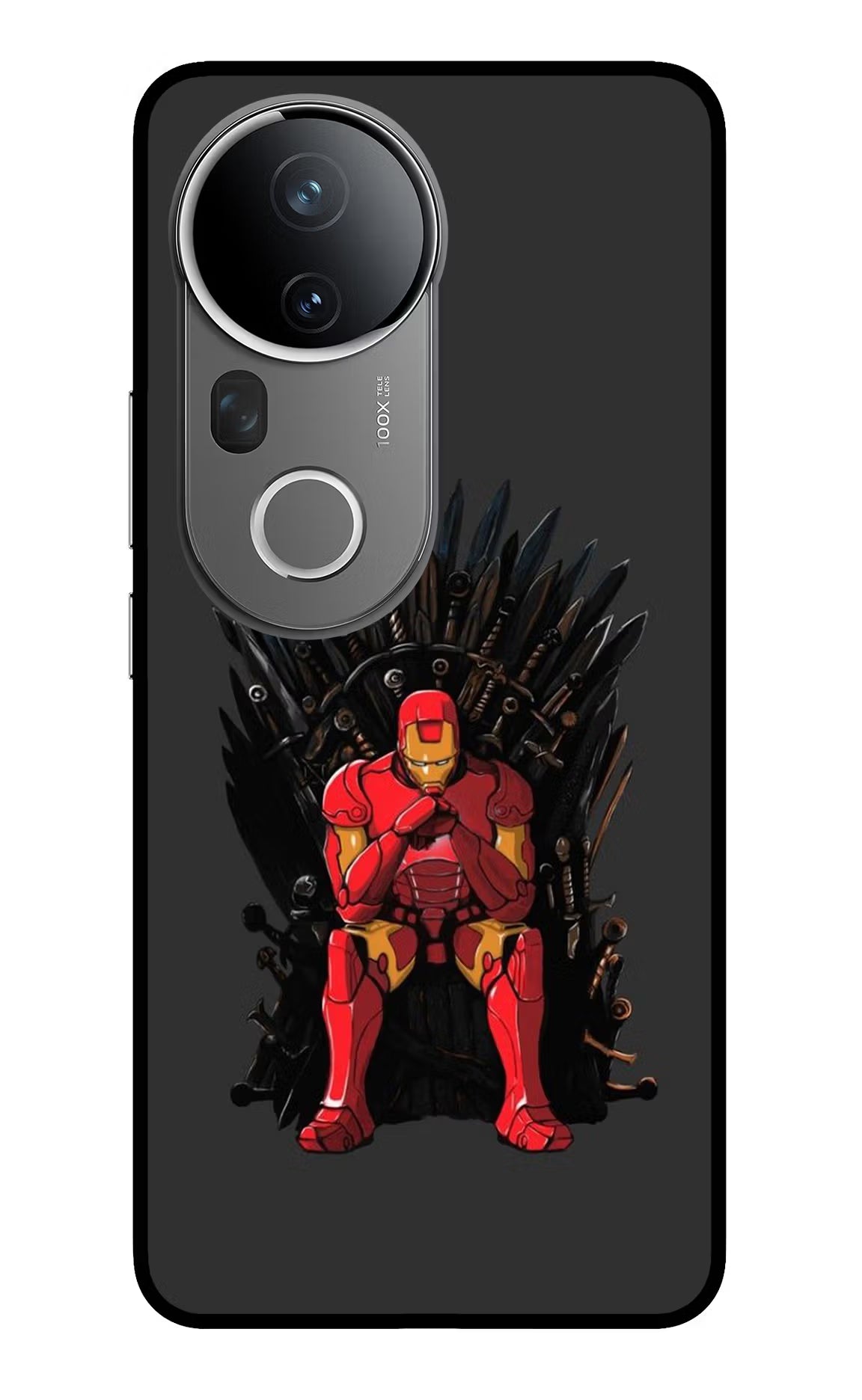 Ironman Throne Vivo T4 Ultra 5G Glass Case Back Cover by Casekaro