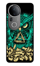 Green Owl Vivo T4 Ultra 5G Glass Case Back Cover by Casekaro