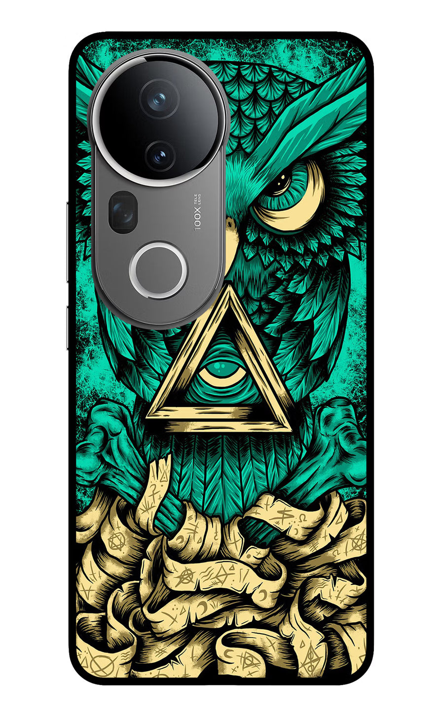 Green Owl Vivo T4 Ultra 5G Back Cover, Glass case