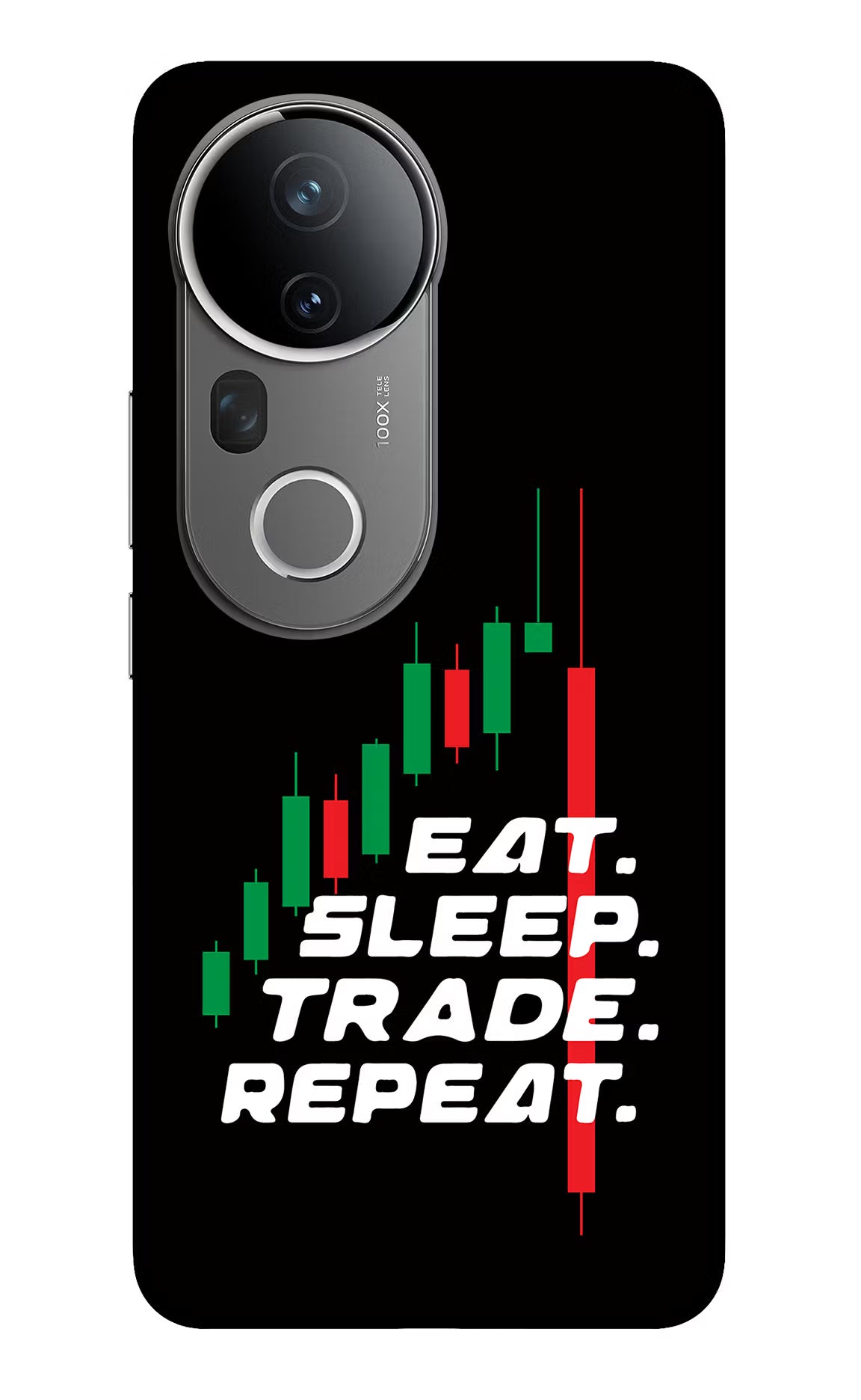 Eat Sleep Trade Repeat Vivo T4 Ultra 5G Glass Case Back Cover by Casekaro