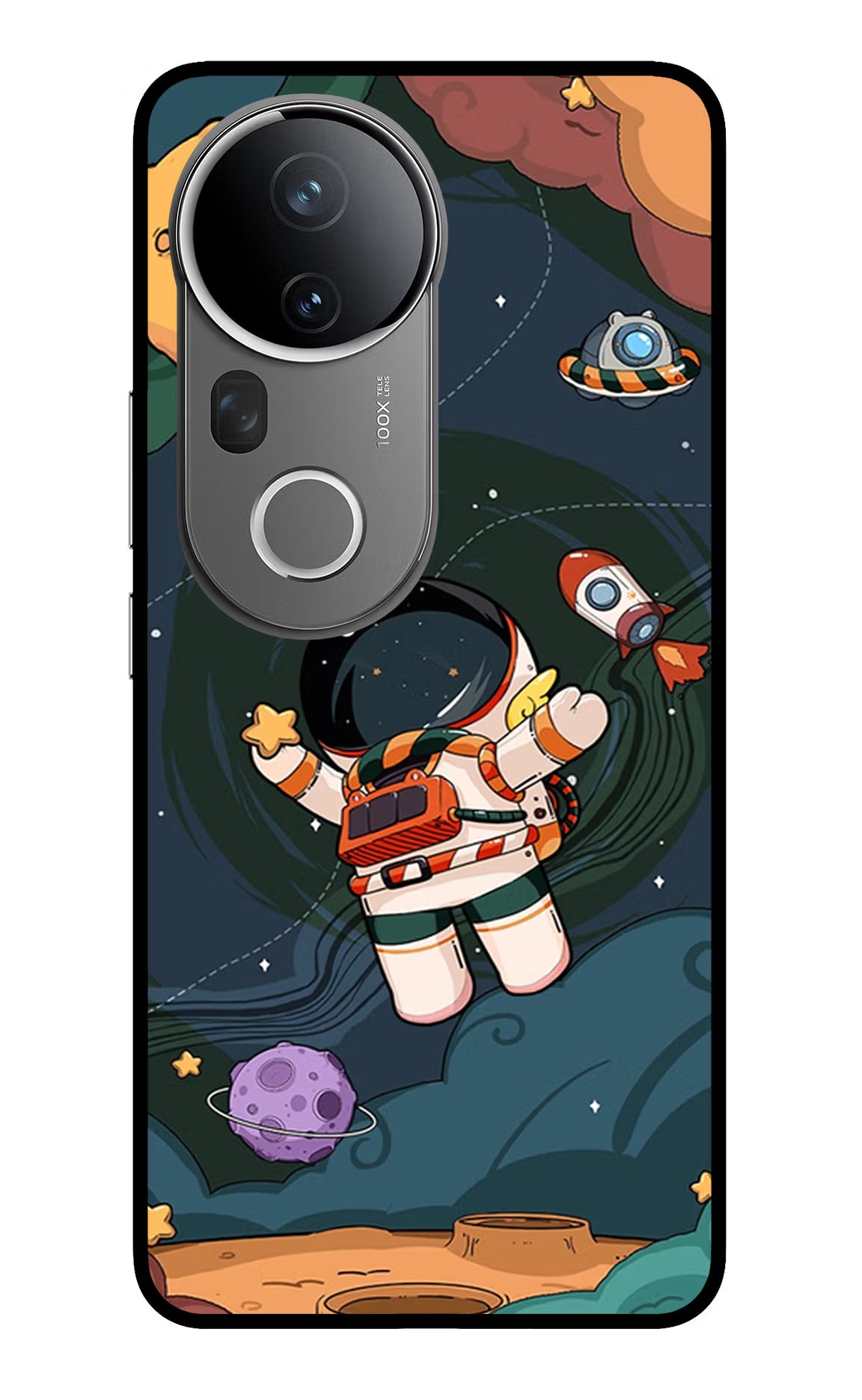 Cartoon Astronaut Vivo T4 Ultra 5G Glass Case