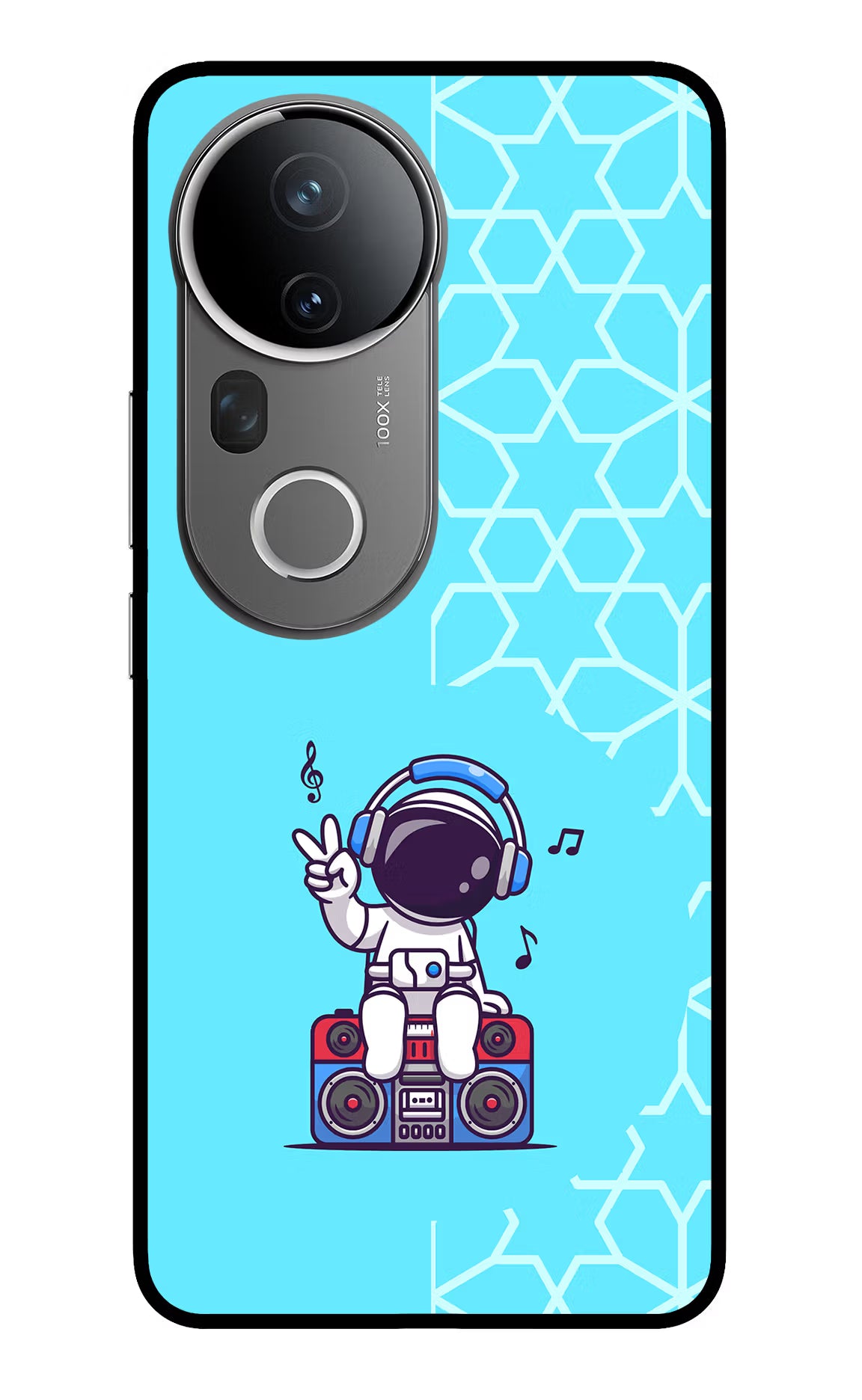 Cute Astronaut Chilling Vivo T4 Ultra 5G Glass Case Back Cover by Casekaro