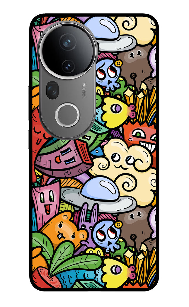 Veggie Doodle Vivo T4 Ultra 5G Glass Case Back Cover by Casekaro