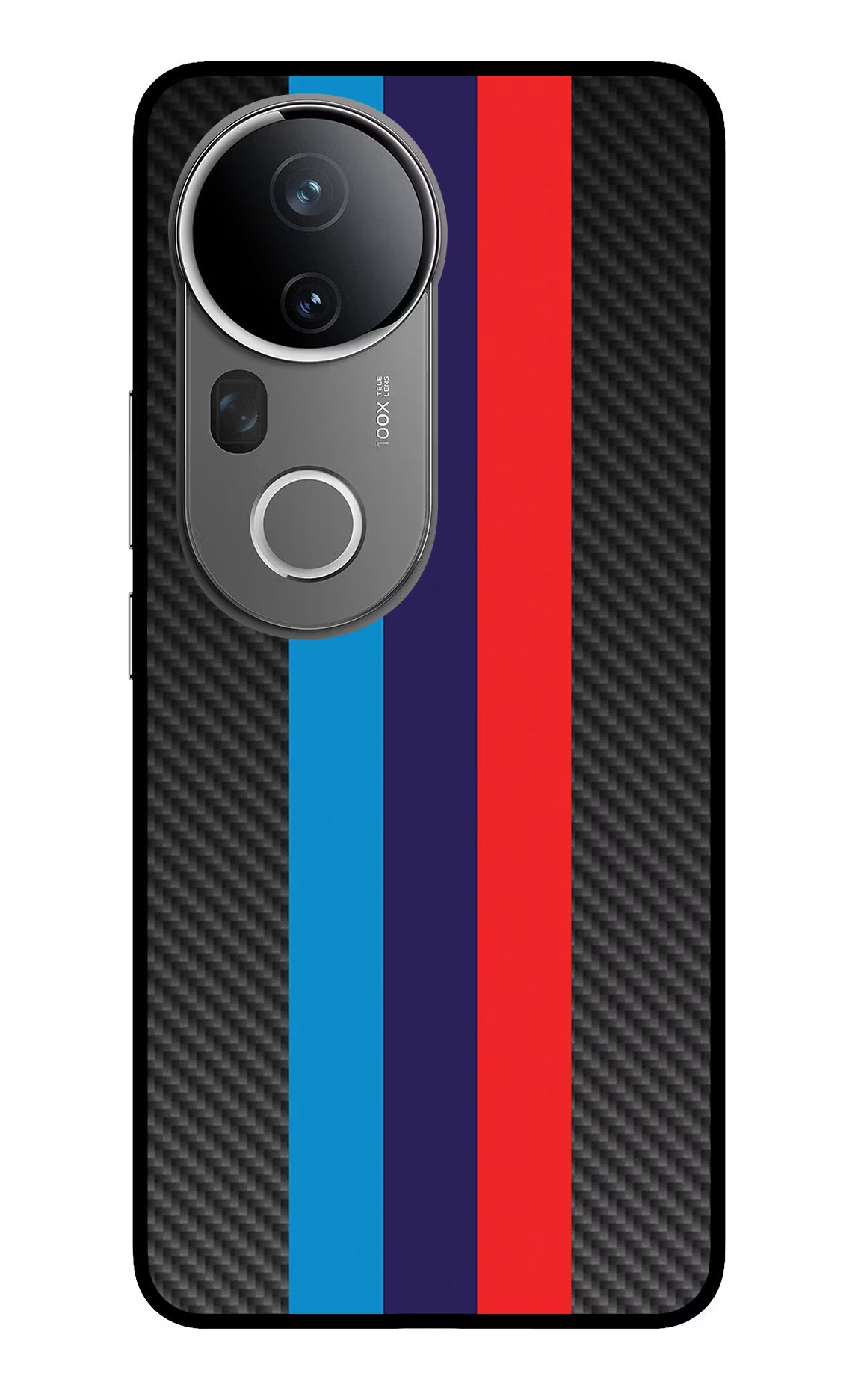 BMW Stripes Pattern Vivo T4 Ultra 5G Glass Case Back Cover by Casekaro