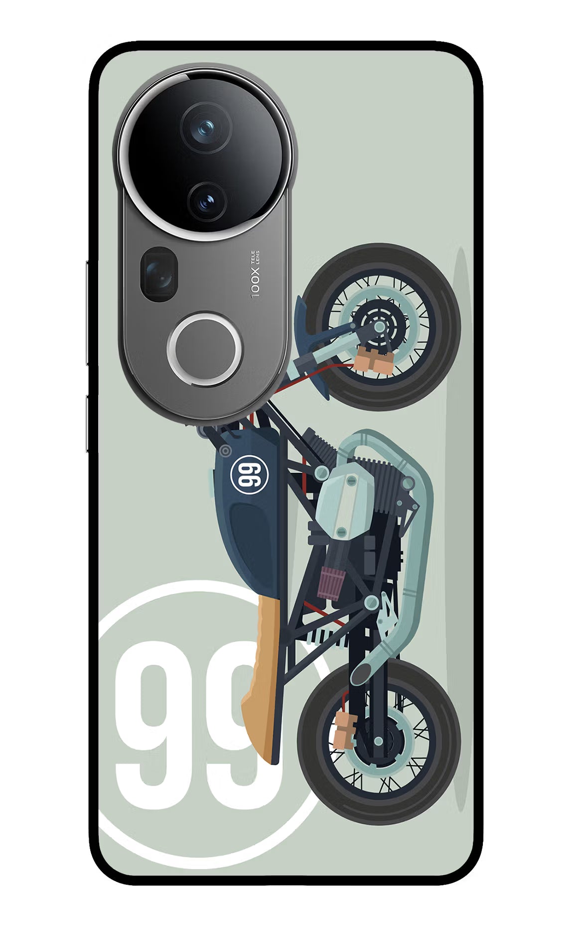 Classic Cafe Racer 99 Vivo T4 Ultra 5G Glass Case Back Cover by Casekaro