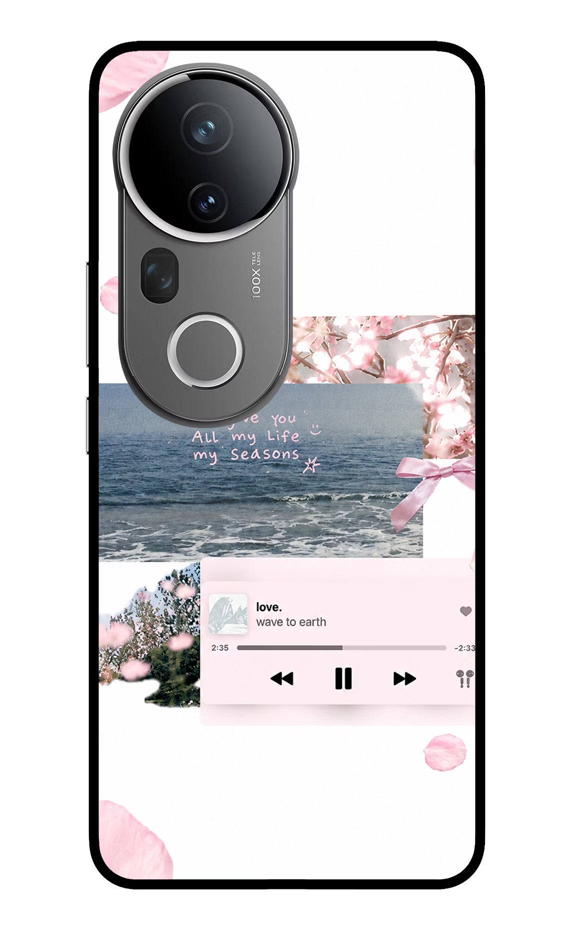 Wave to earth Vivo T4 Ultra 5G Glass Case Back Cover by Casekaro