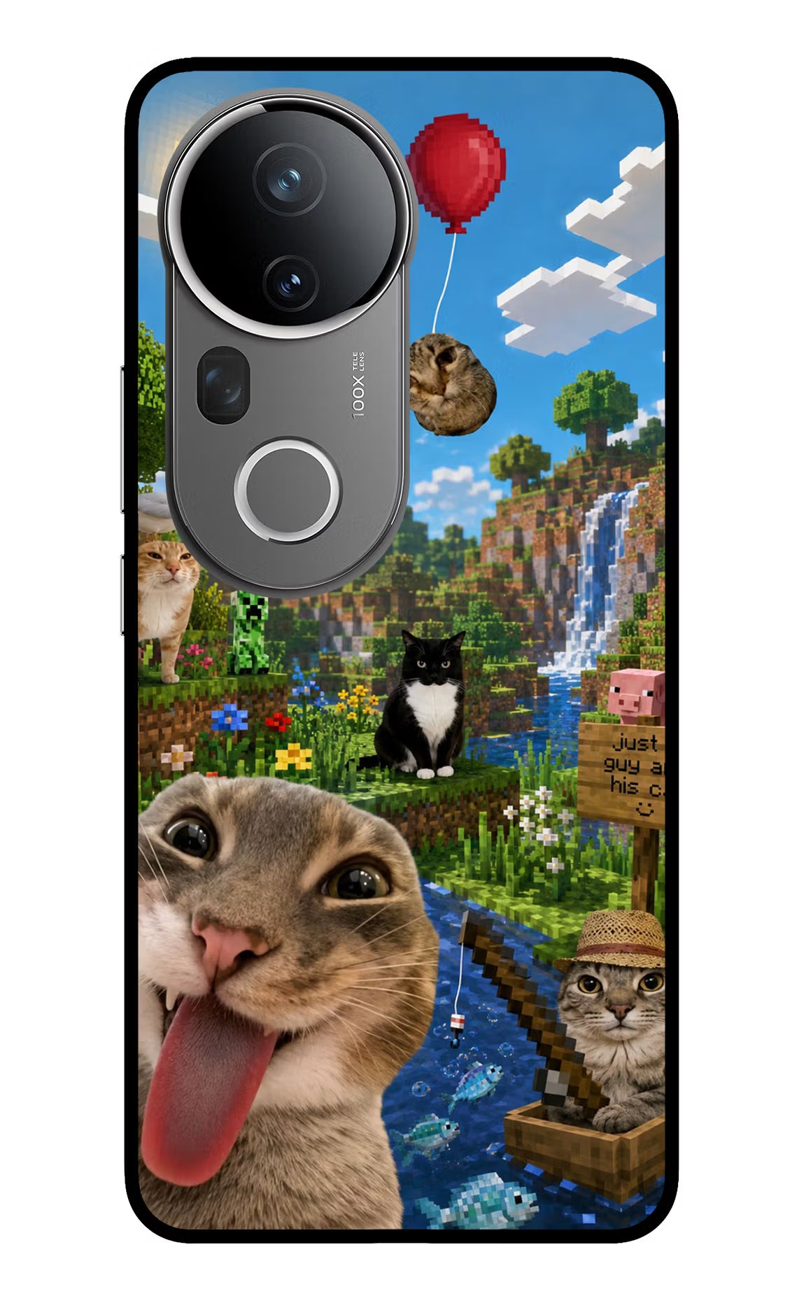 Minecraft Cat Chaos Vivo T4 Ultra 5G Glass Case
