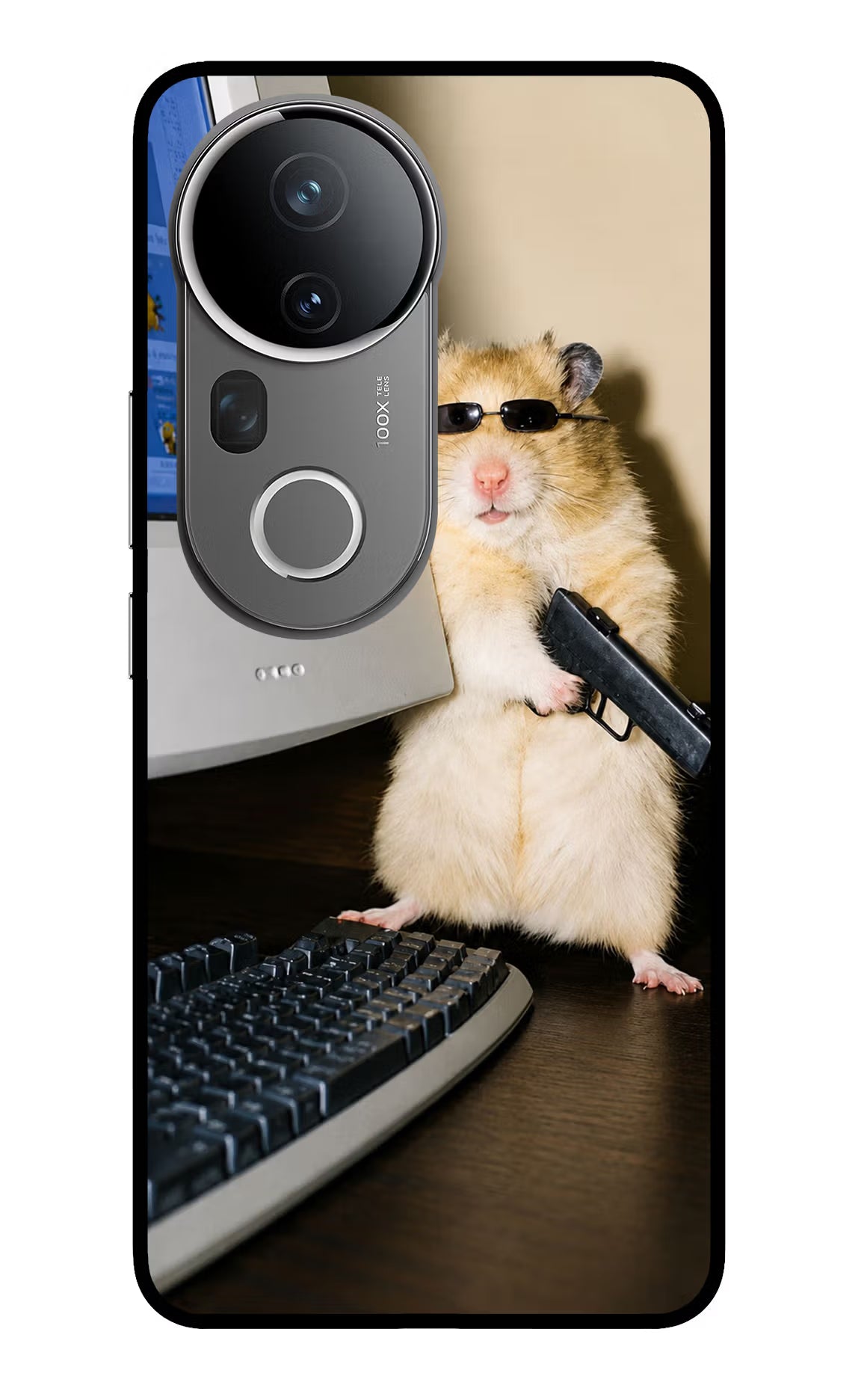 Hacker Hamster Vivo T4 Ultra 5G Glass Case Back Cover by Casekaro