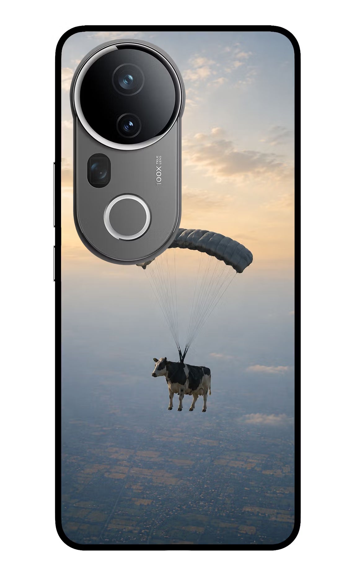 Skydiving Cow Vivo T4 Ultra 5G Glass Case