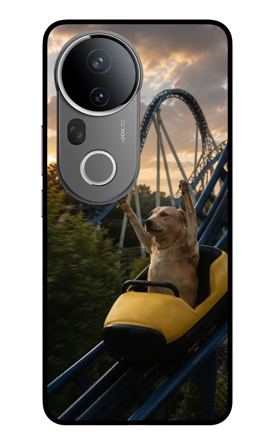 Rollercoaster Dog Vivo T4 Ultra 5G Glass Case