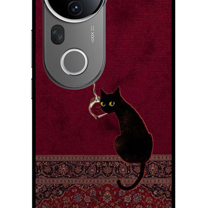 Midnight Cat Vivo T4 Ultra 5G Glass Case