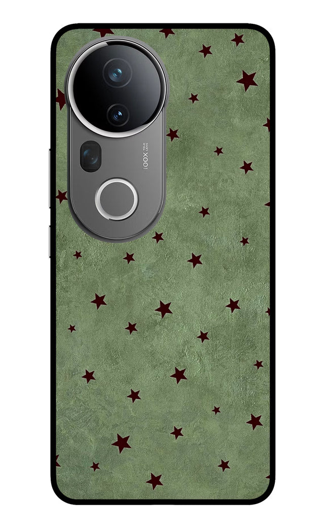 Green Stars Vivo T4 Ultra 5G Glass Case Back Cover by Casekaro