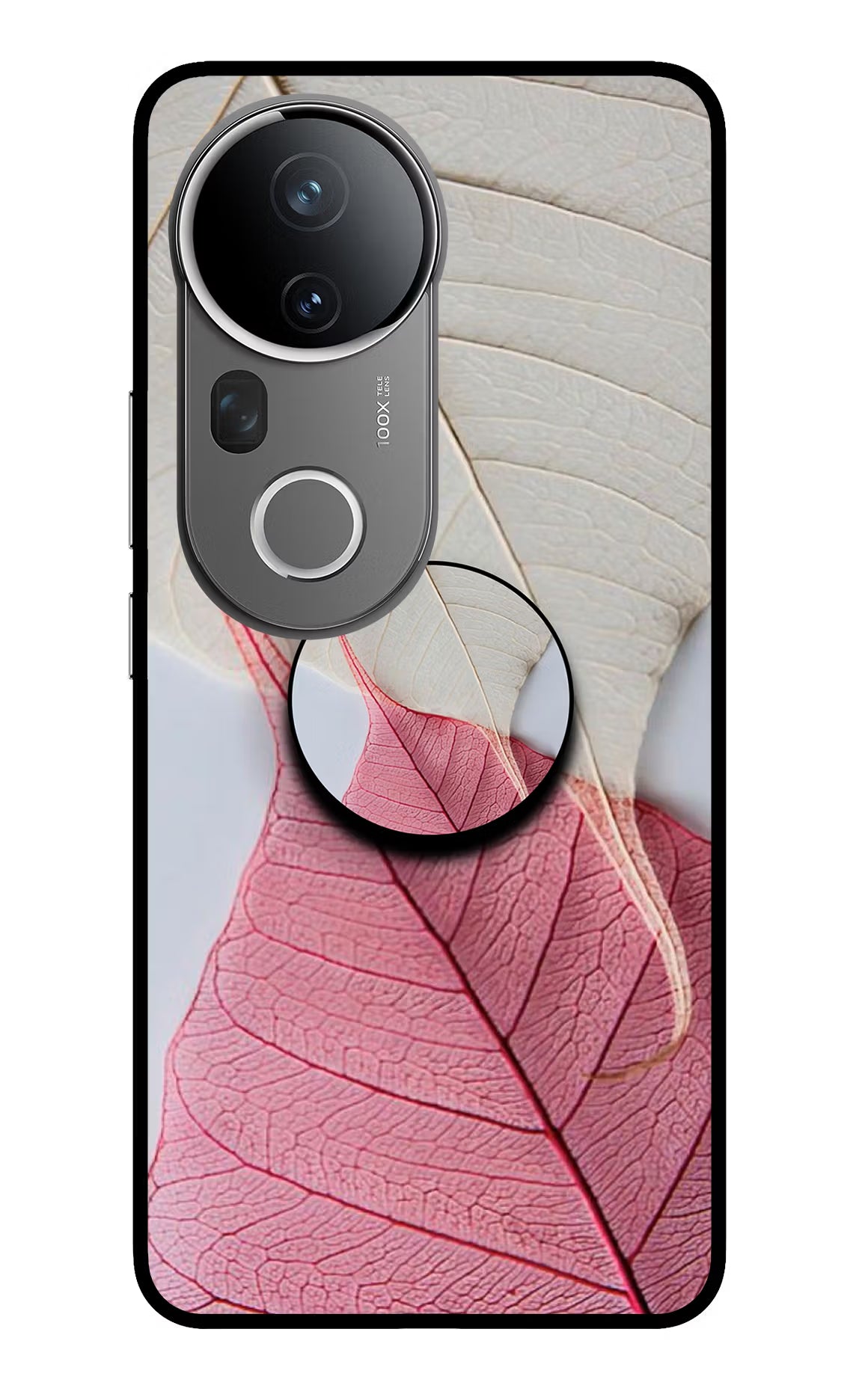 White Pink Leaf Vivo T4 Ultra 5G Pop Case by Casekaro