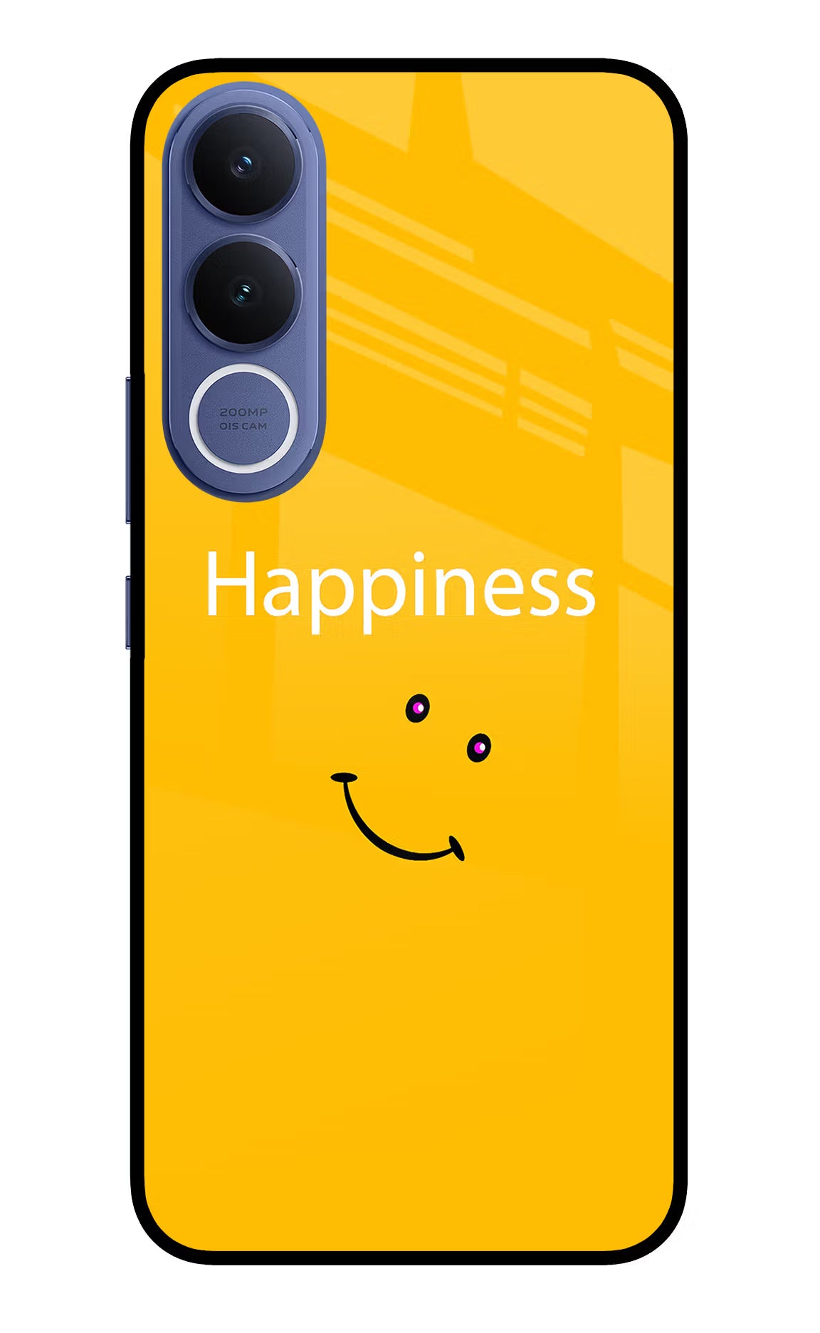 Happiness With Smiley Vivo V70 FE 5G Glass Case Back Cover by Casekaro