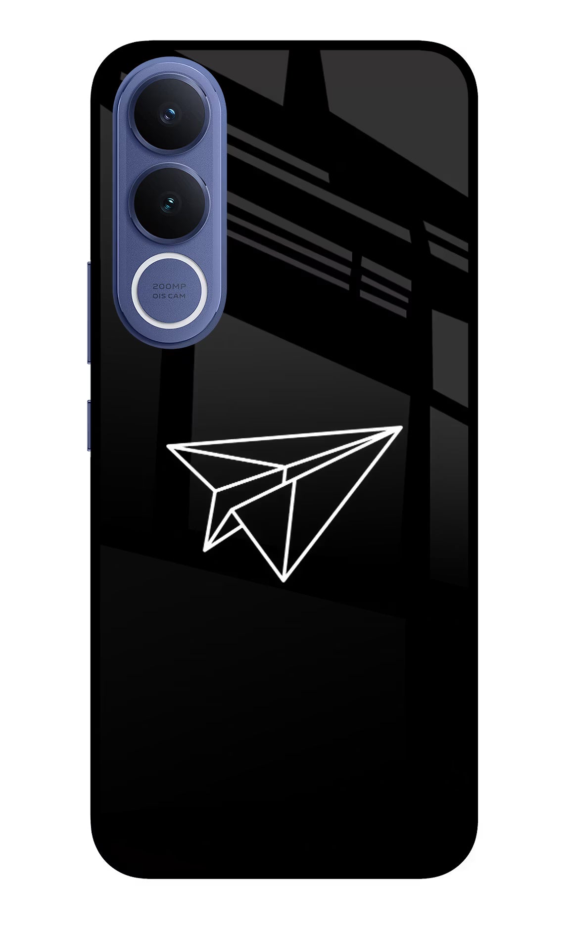 Paper Plane White Vivo V70 FE 5G Glass Case Back Cover by Casekaro