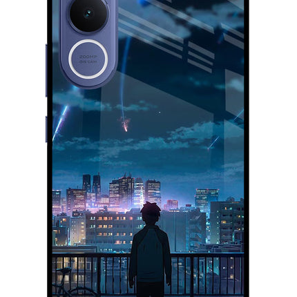 Anime Vivo V70 FE 5G Glass Case Back Cover by Casekaro
