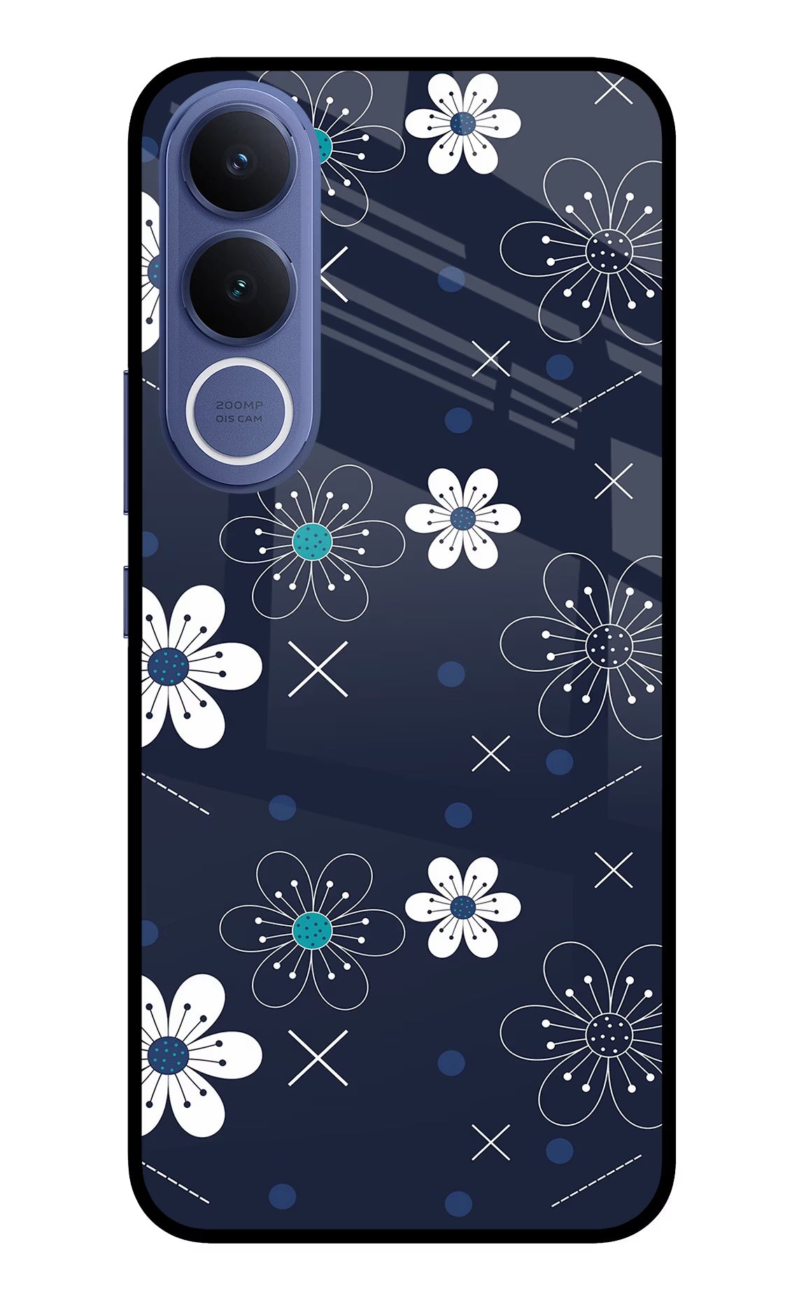 Flowers Vivo V70 FE 5G Glass Case