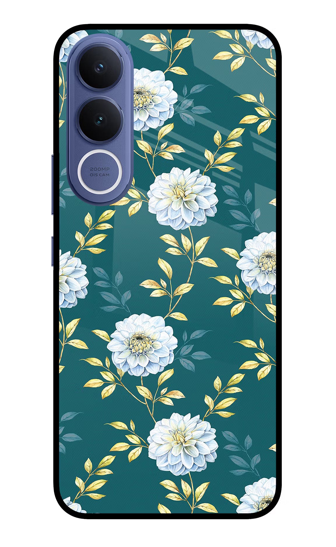 Flowers Vivo V70 FE 5G Glass Case Back Cover by Casekaro