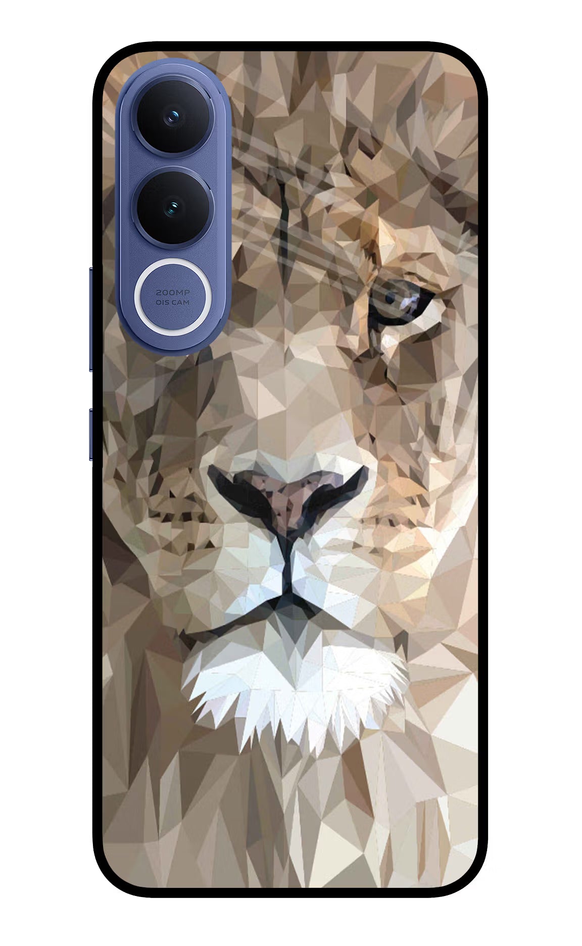 Lion Art Vivo V70 FE 5G Glass Case Back Cover by Casekaro