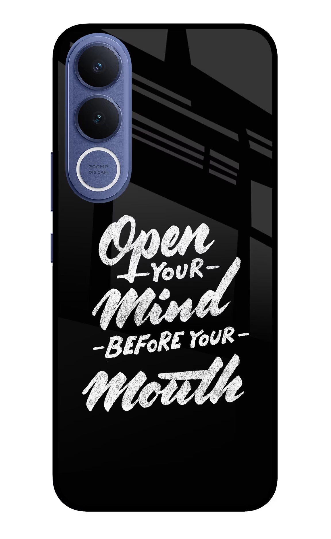 Open Your Mind Before Your Mouth Vivo V70 FE 5G Glass Case Back Cover by Casekaro