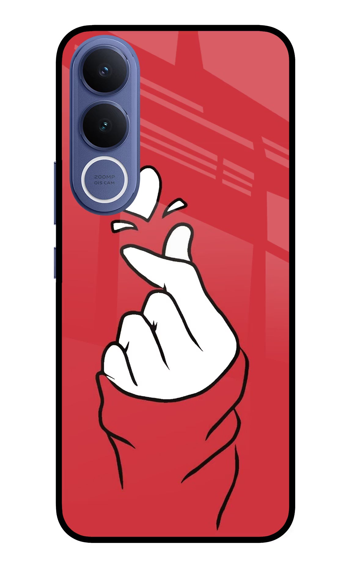 Korean Love Sign Vivo V70 FE 5G Glass Case Back Cover by Casekaro