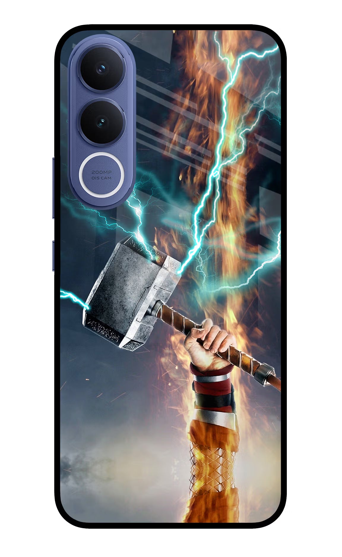 Thor Hammer Mjolnir Vivo V70 FE 5G Glass Case Back Cover by Casekaro